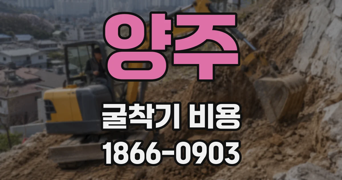 양주 굴착기 비용