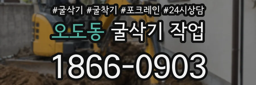 오도동 굴삭기 작업