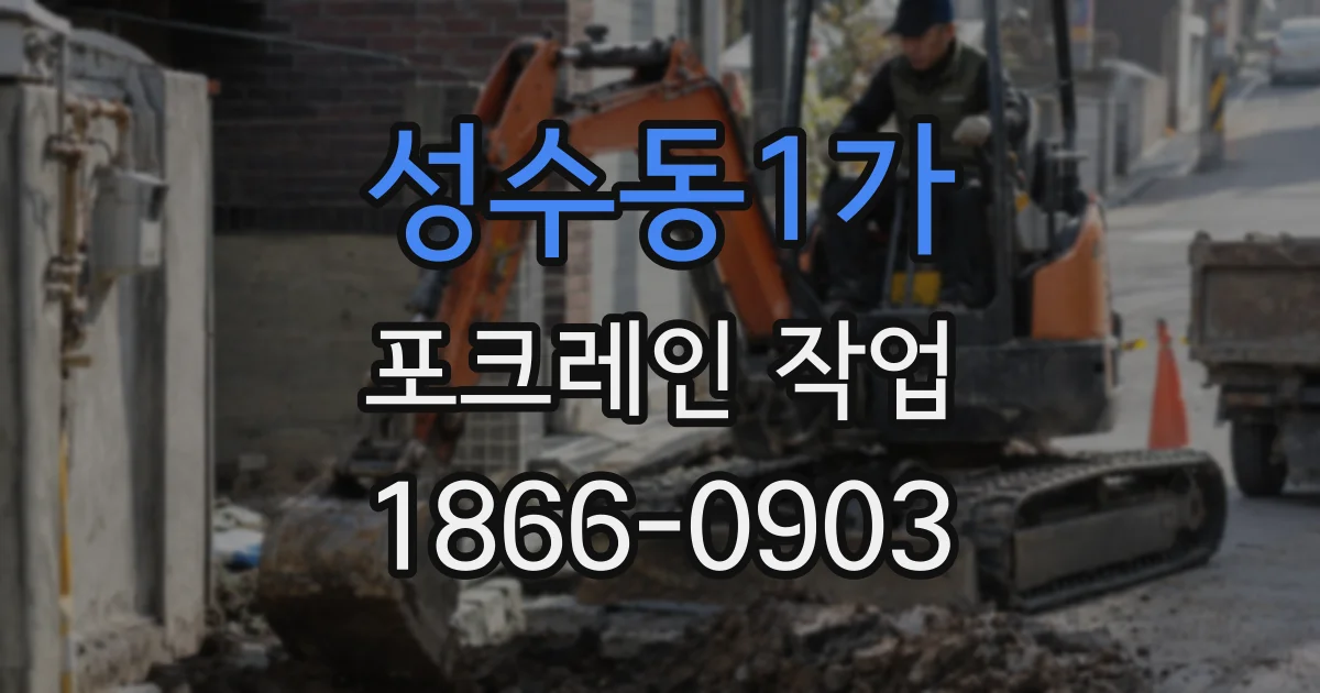 성수동1가 포크레인 작업