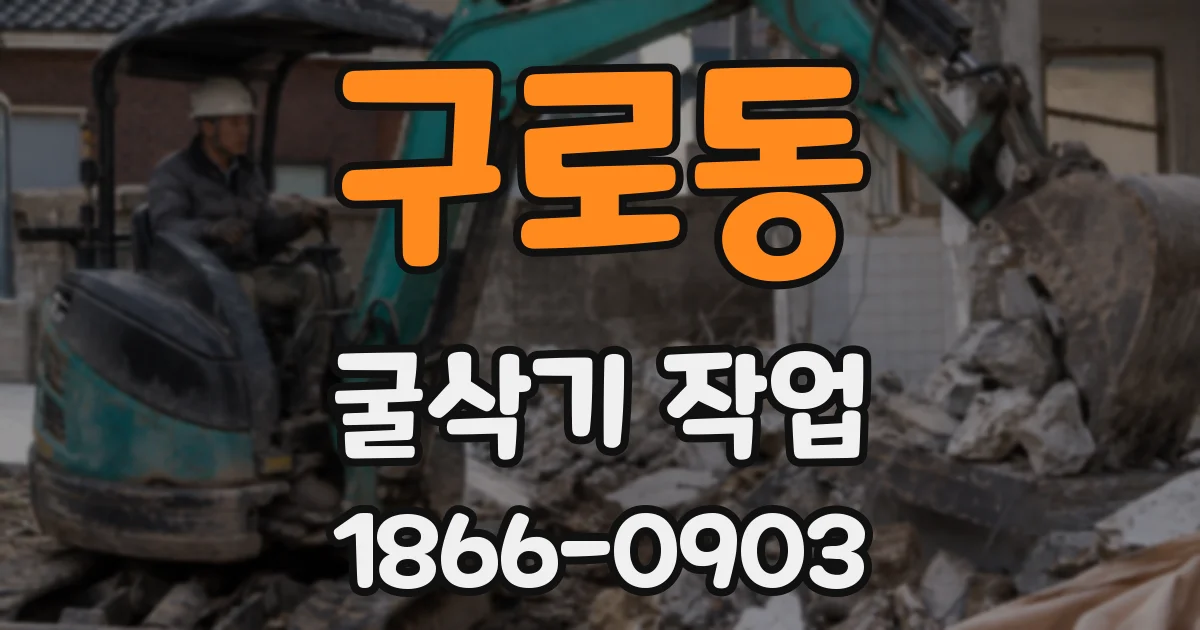 구로동 굴삭기 작업