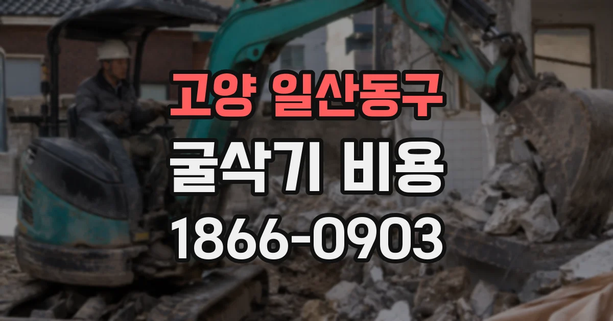 고양 일산동구 굴삭기 비용