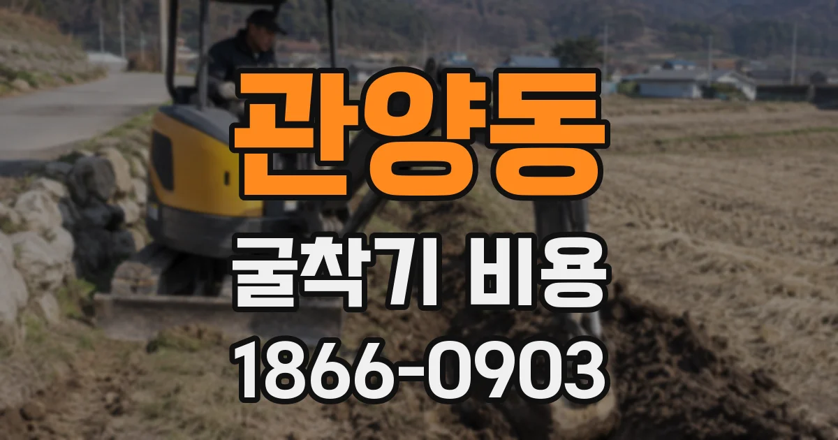 관양동 굴착기 비용