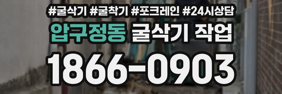 압구정동 굴삭기 작업