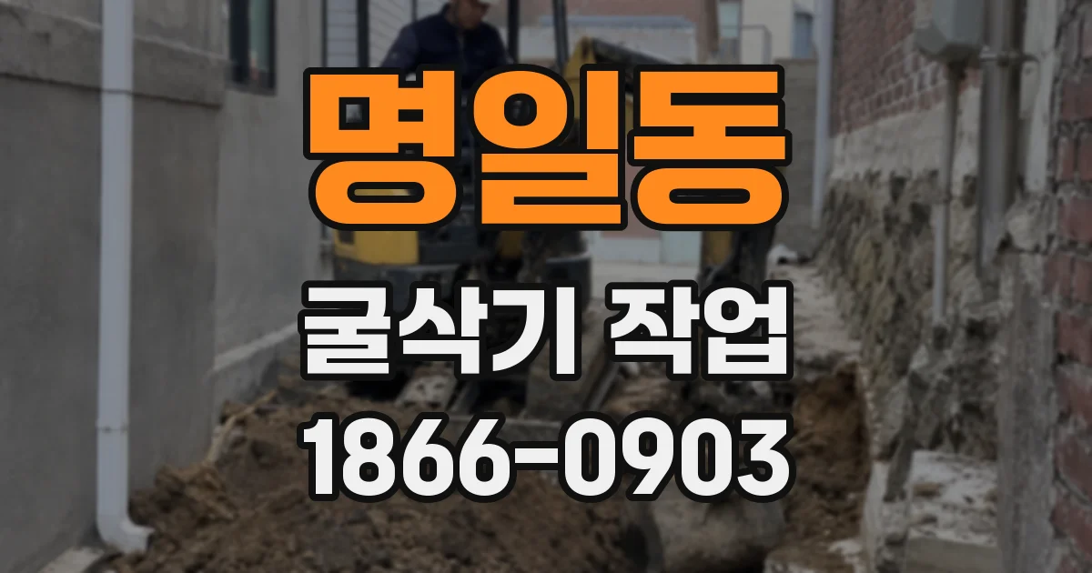 명일동 굴삭기 작업