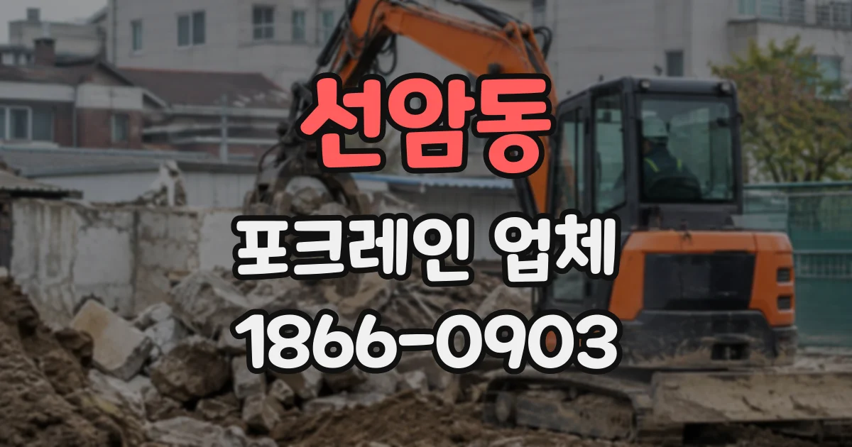 선암동 포크레인업체