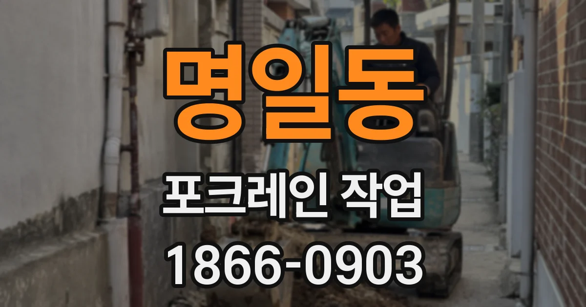 명일동 포크레인 작업