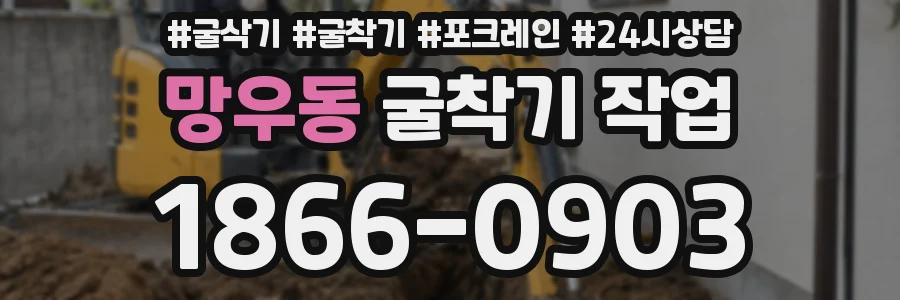 망우동 굴착기 작업