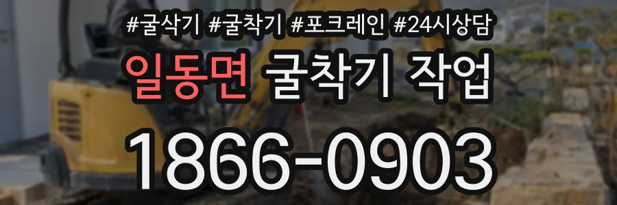 일동면 굴착기 작업
