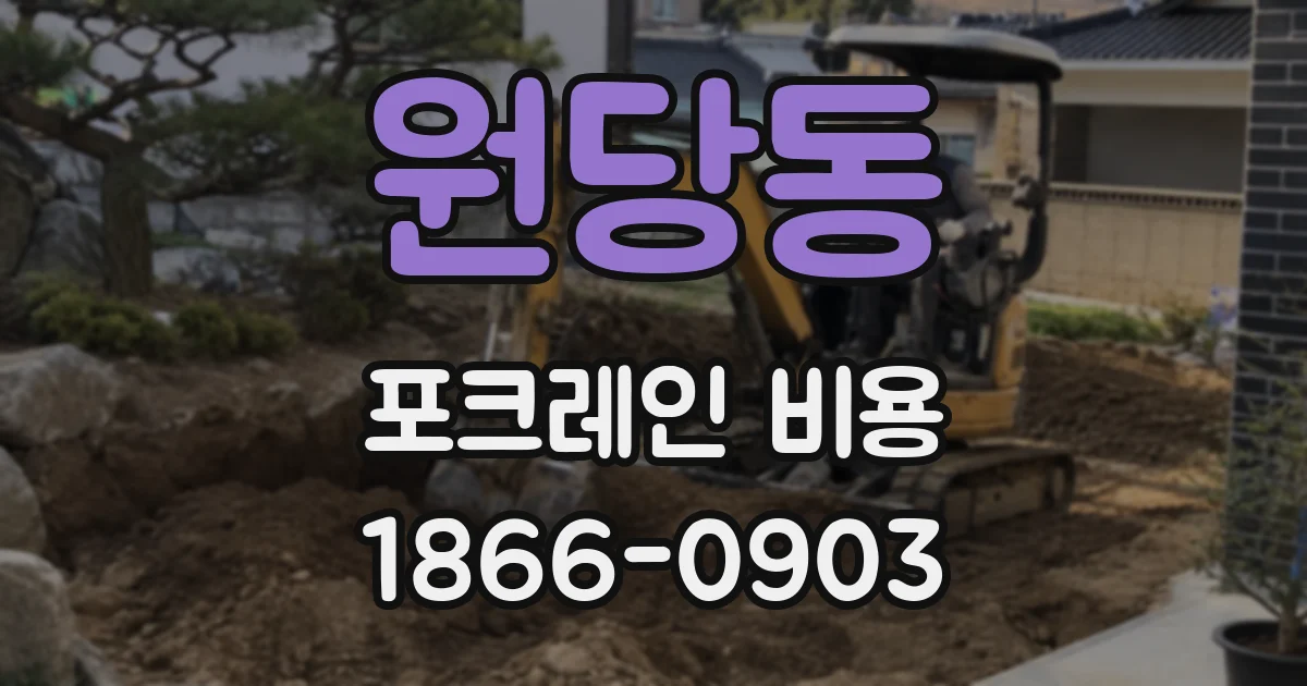 원당동 포크레인 비용