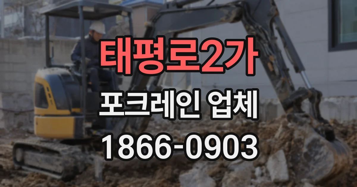 태평로2가 포크레인 업체