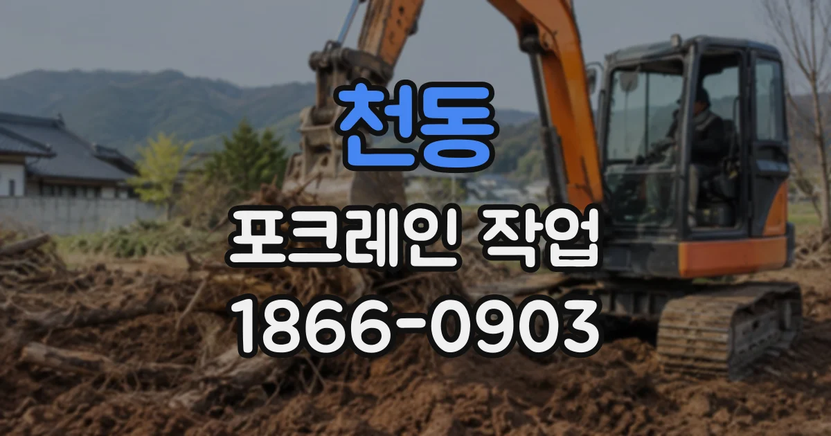 천동 포크레인작업