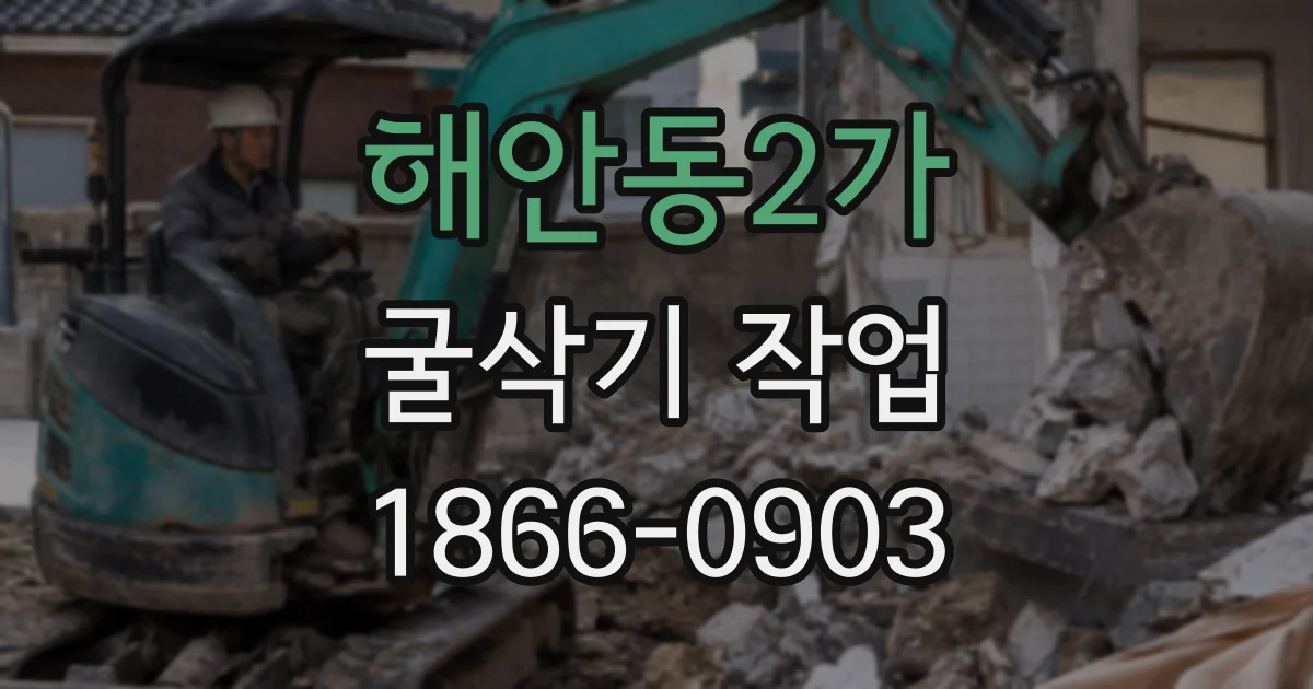 해안동2가 굴삭기 작업
