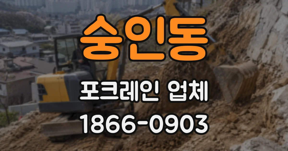 숭인동 포크레인 업체