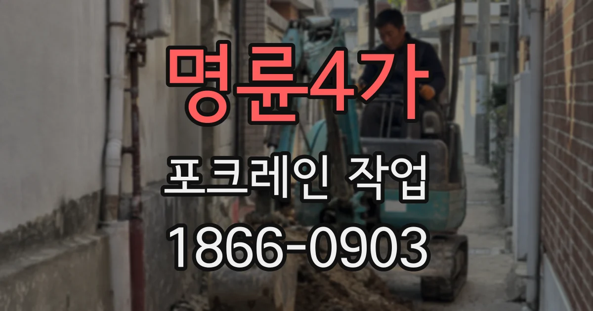 명륜4가 포크레인 작업