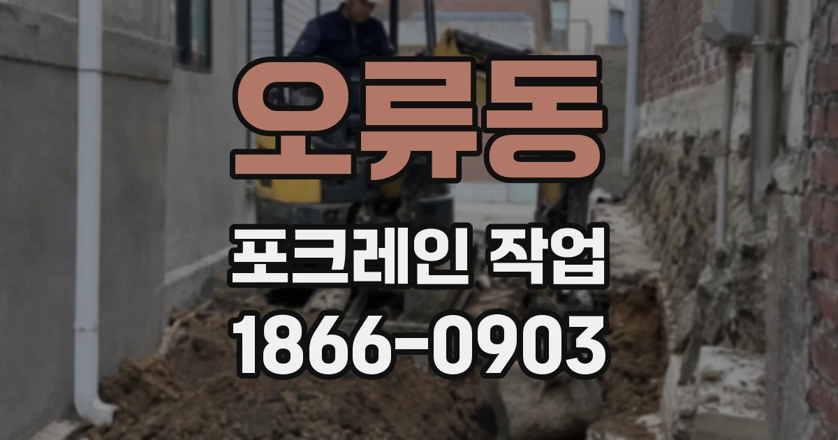 오류동 포크레인 작업
