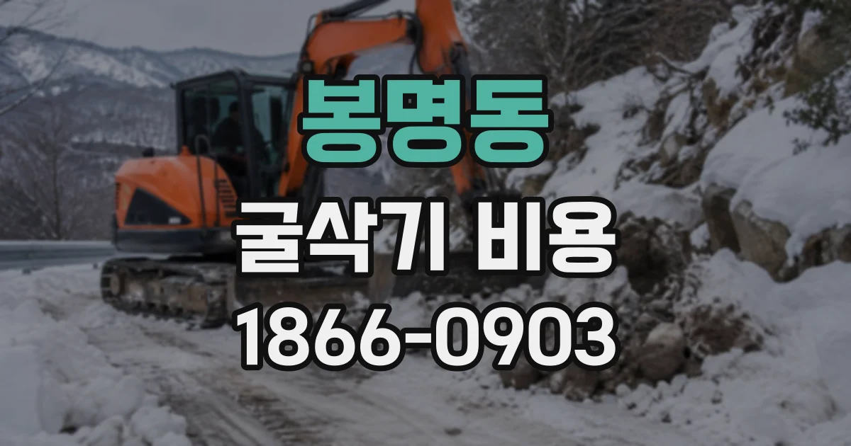 봉명동 굴삭기비용