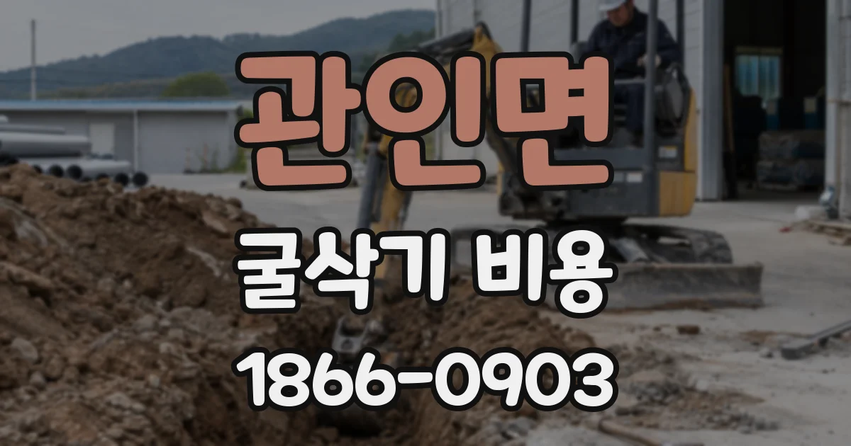 관인면 굴삭기 비용