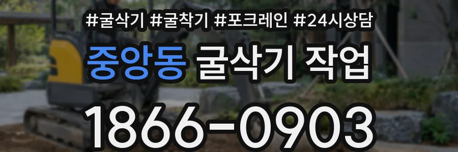 중앙동 굴삭기 작업