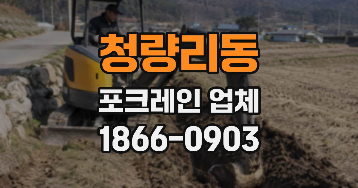 청량리동 포크레인 업체