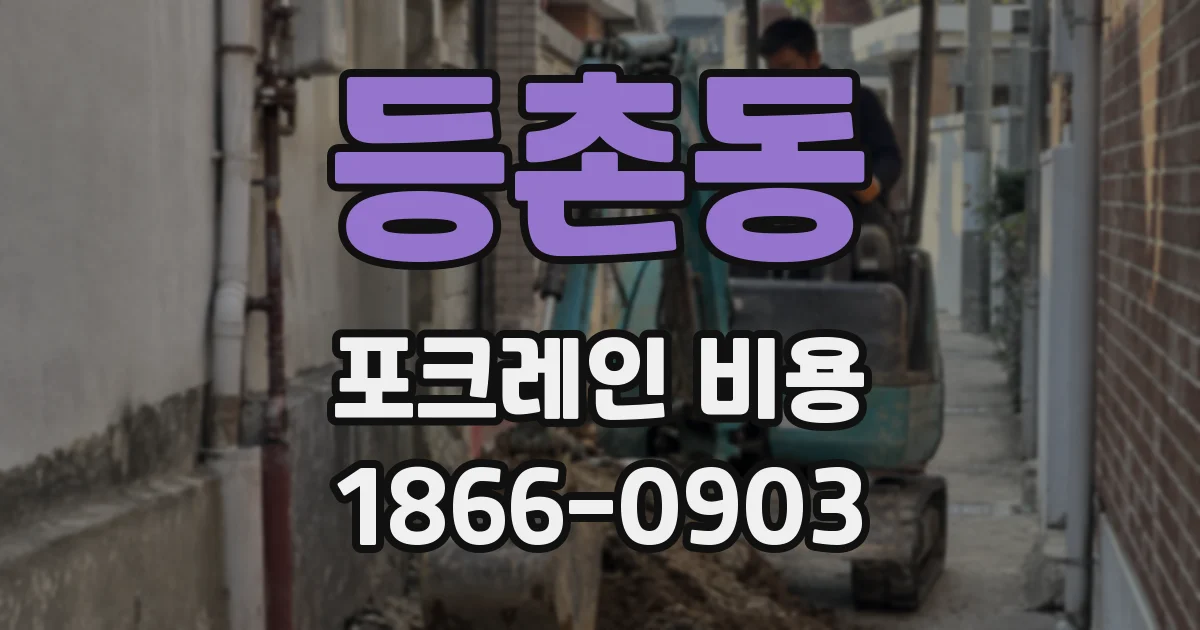 등촌동 포크레인 비용