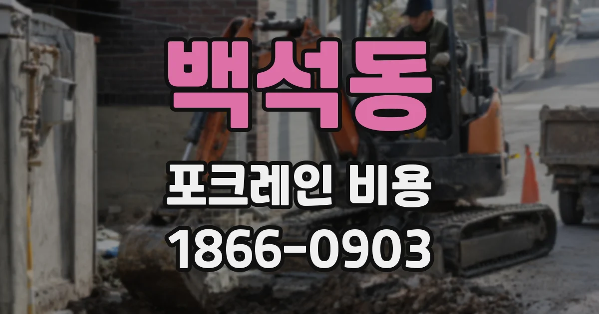 백석동 포크레인 비용