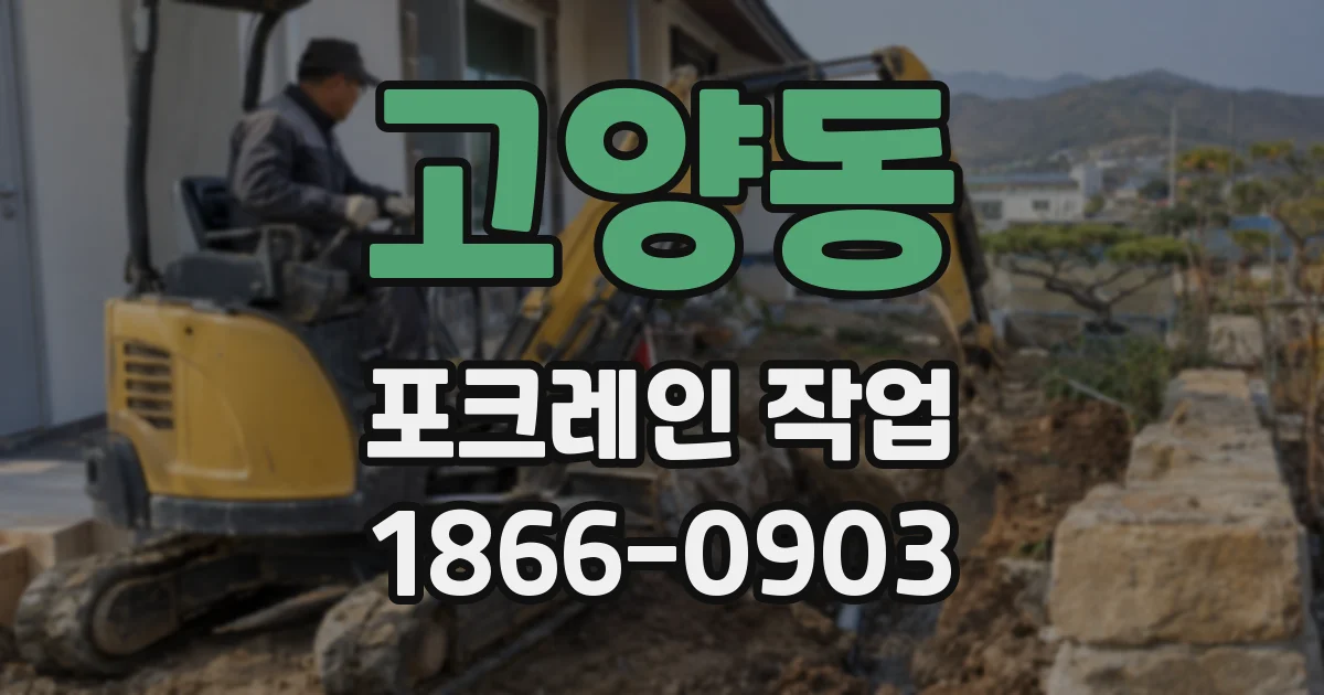 고양동 포크레인 작업