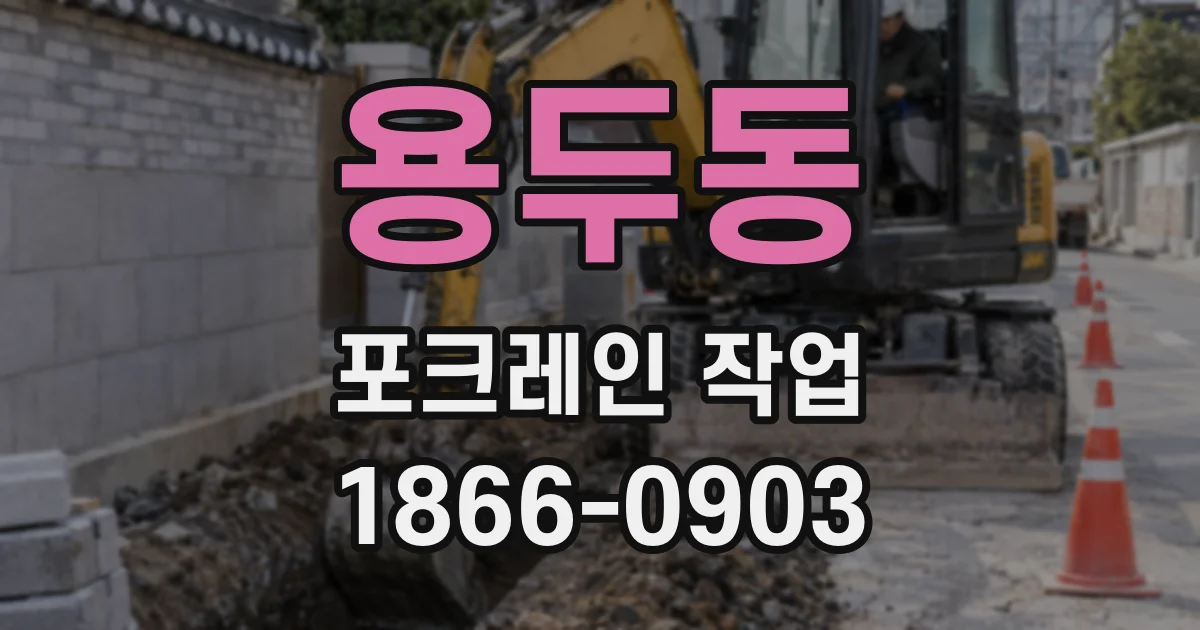 용두동 포크레인 작업