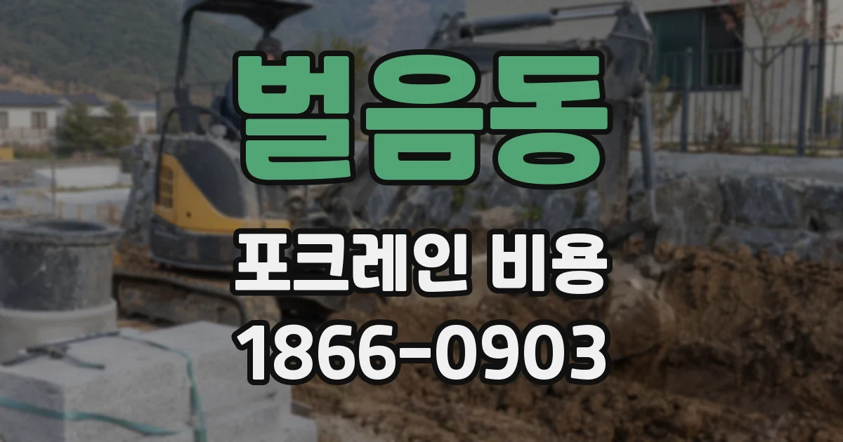 벌음동 포크레인 비용