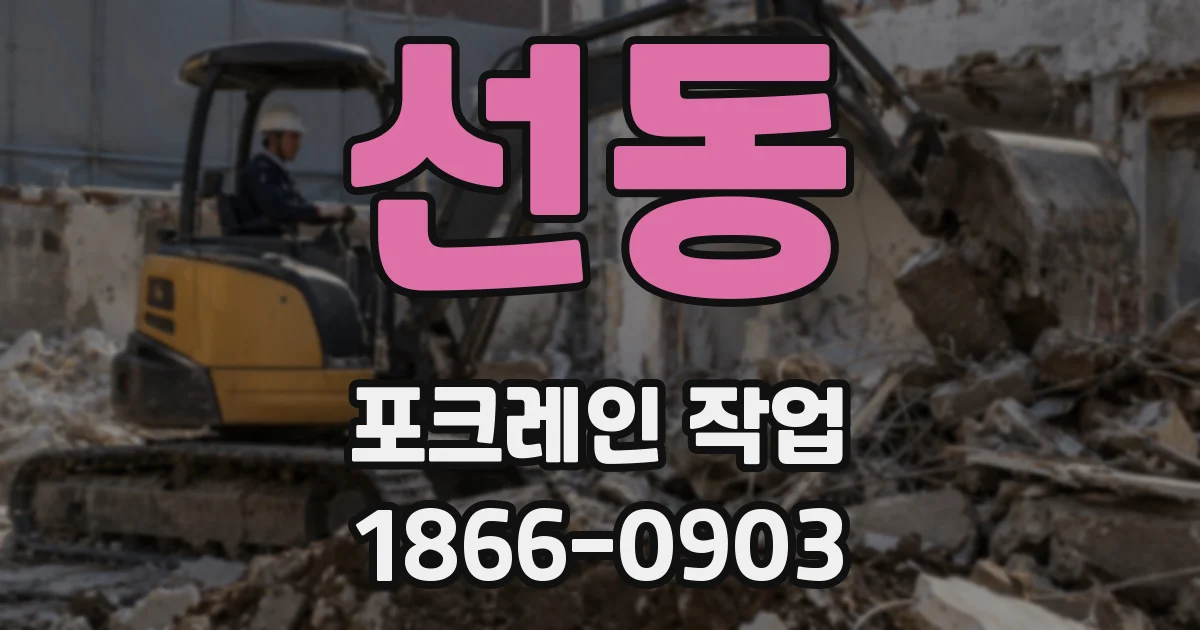 선동 포크레인 작업