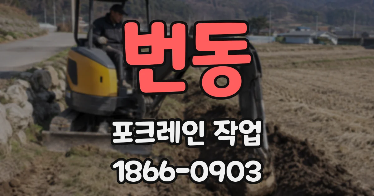 번동 포크레인 작업