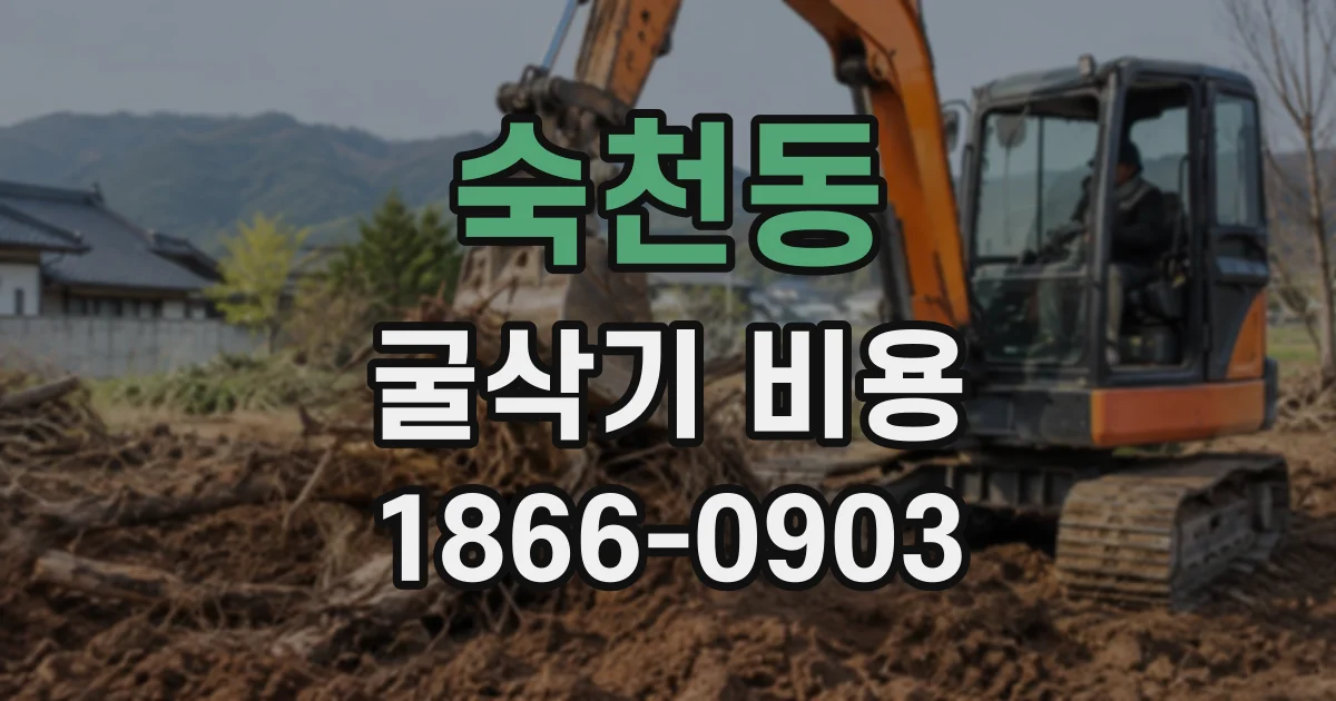 숙천동 굴삭기비용