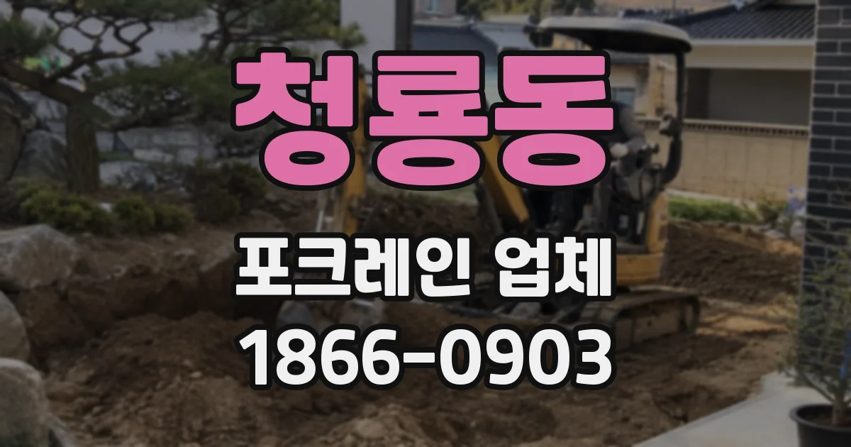 청룡동 포크레인 업체