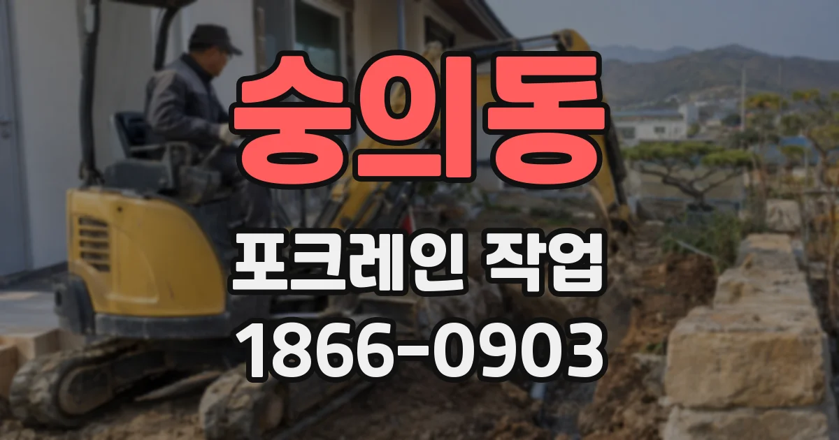 숭의동 포크레인 작업