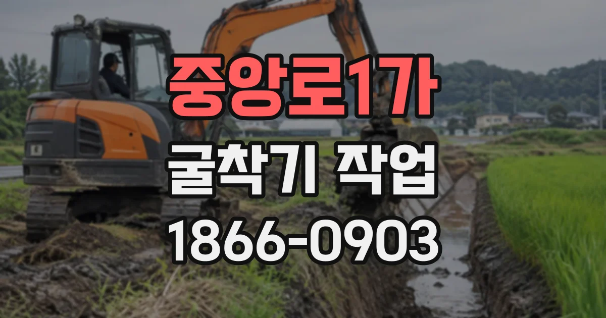 중앙로1가 굴착기작업
