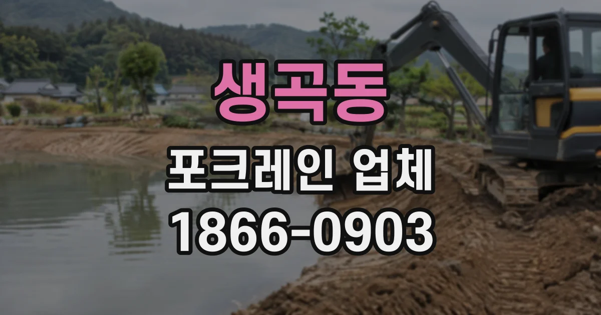생곡동 포크레인업체