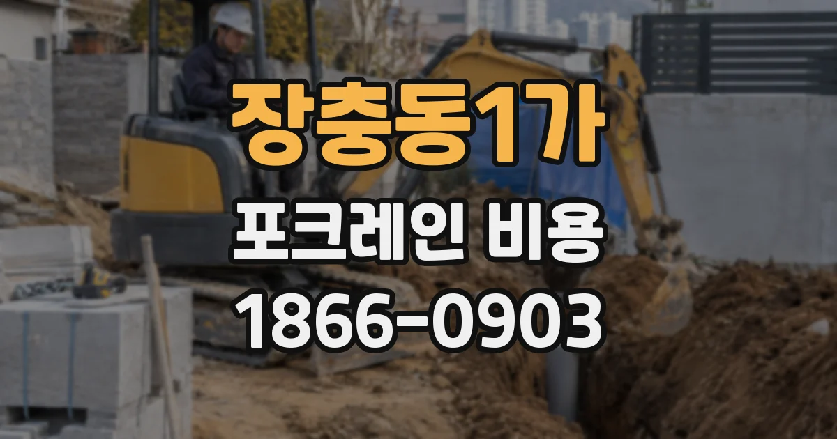 장충동1가 포크레인 비용