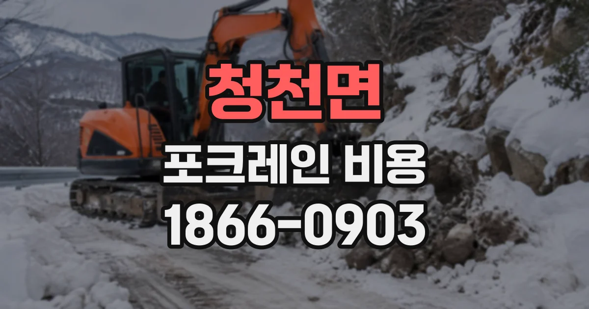 청천면 포크레인비용