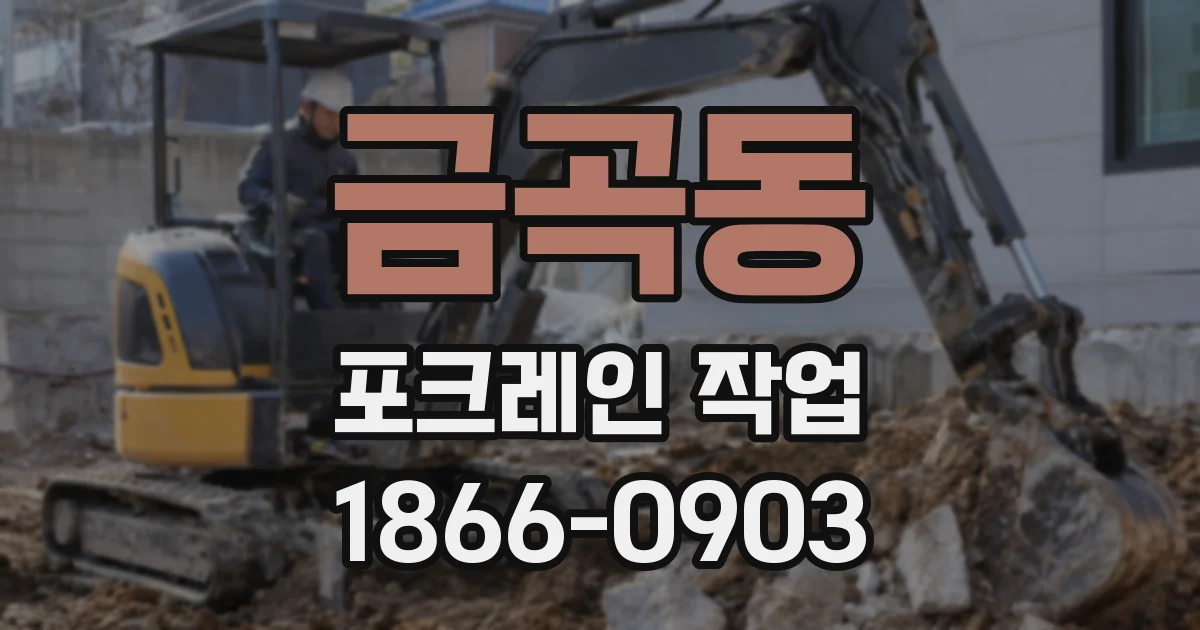 금곡동 포크레인 작업