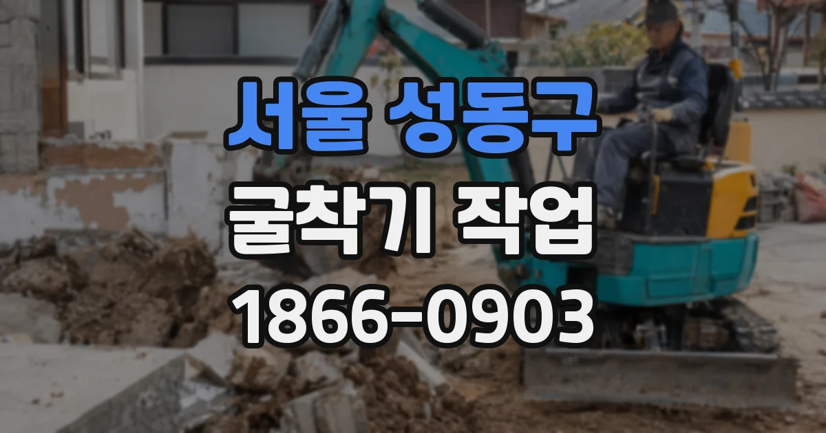 서울 성동구 굴착기 작업
