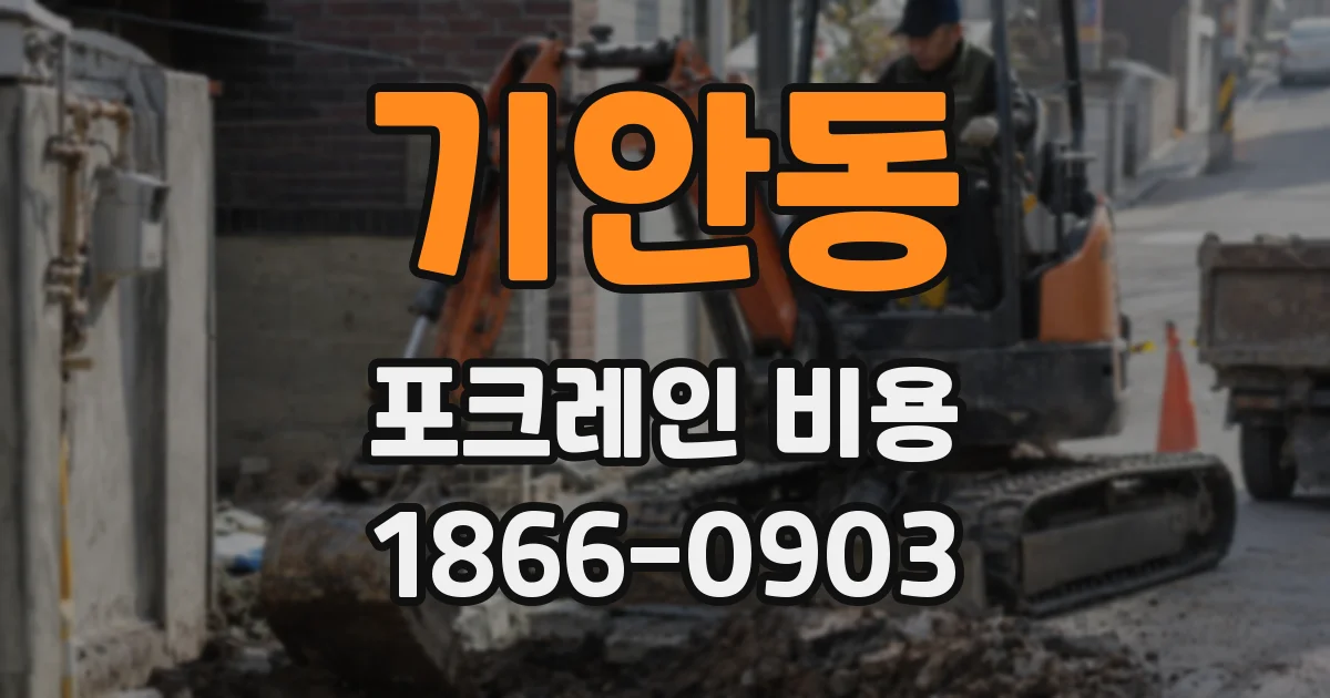 기안동 포크레인 비용
