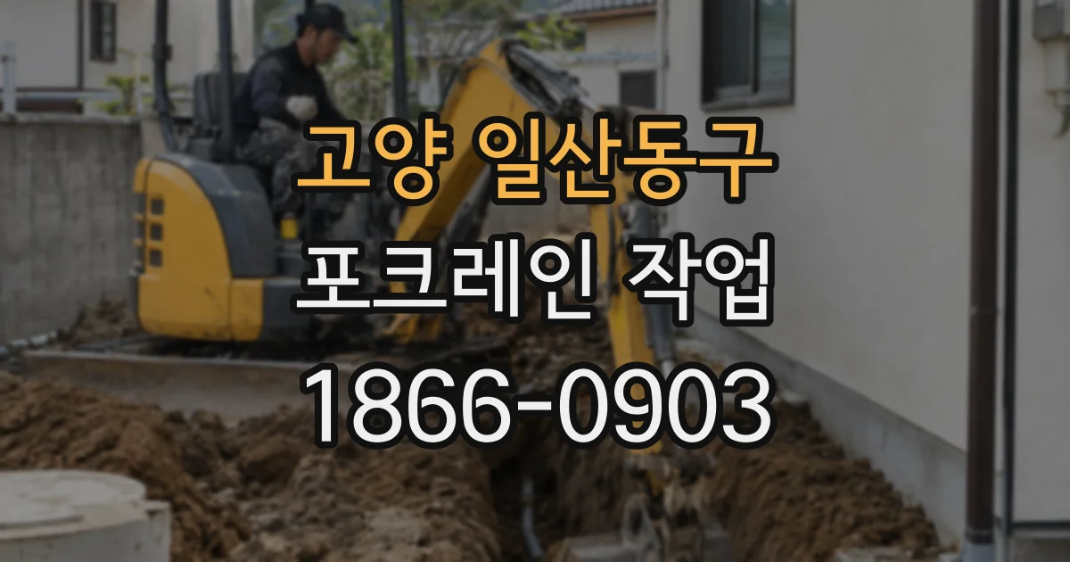 고양 일산동구 포크레인 작업