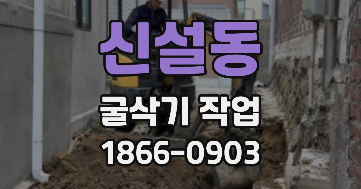 신설동 굴삭기 작업