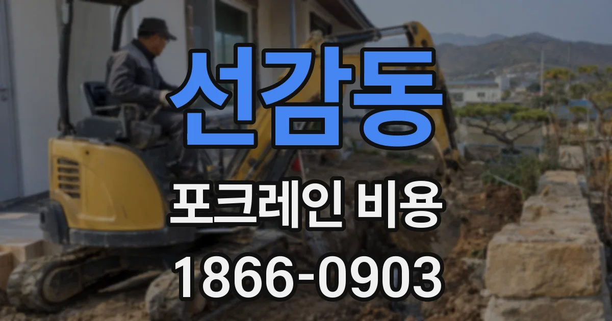 선감동 포크레인 비용