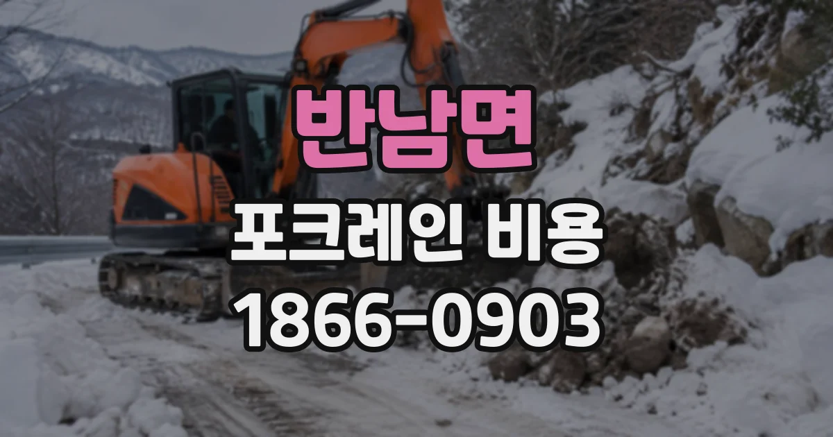 반남면 포크레인비용