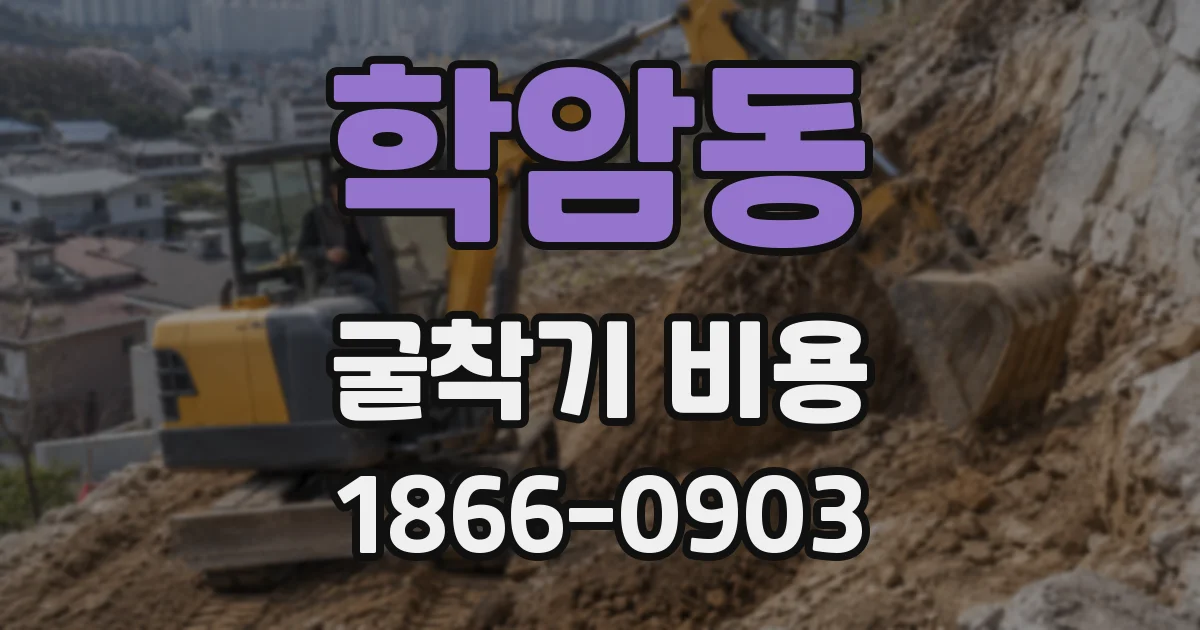 학암동 굴착기 비용