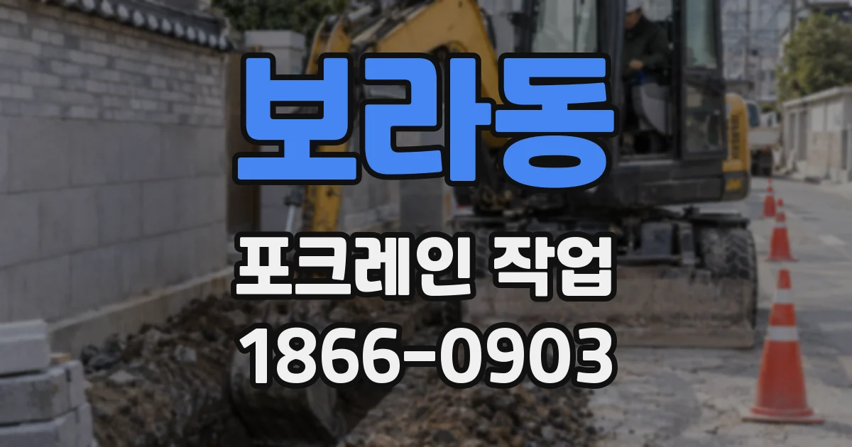 보라동 포크레인 작업