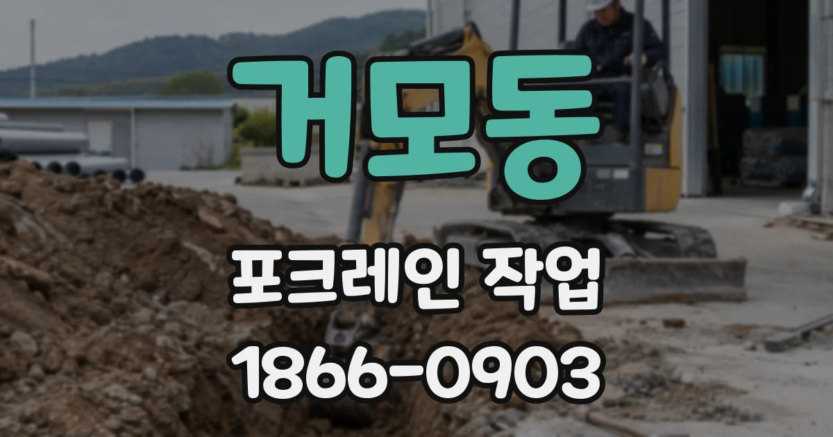 거모동 포크레인 작업