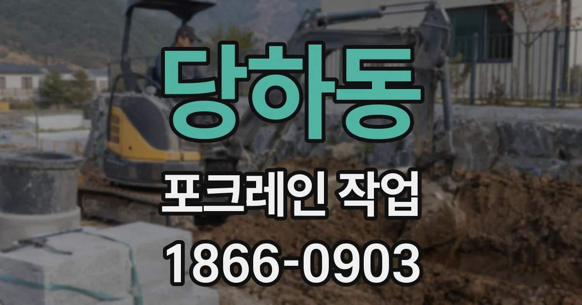 당하동 포크레인 작업