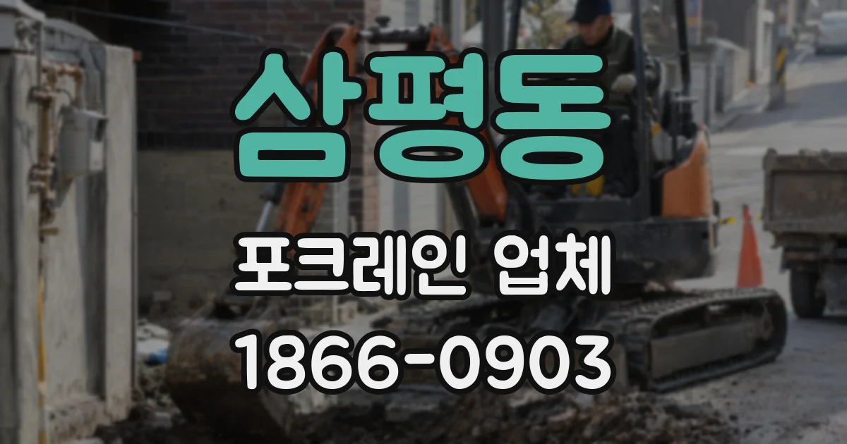 삼평동 포크레인 업체