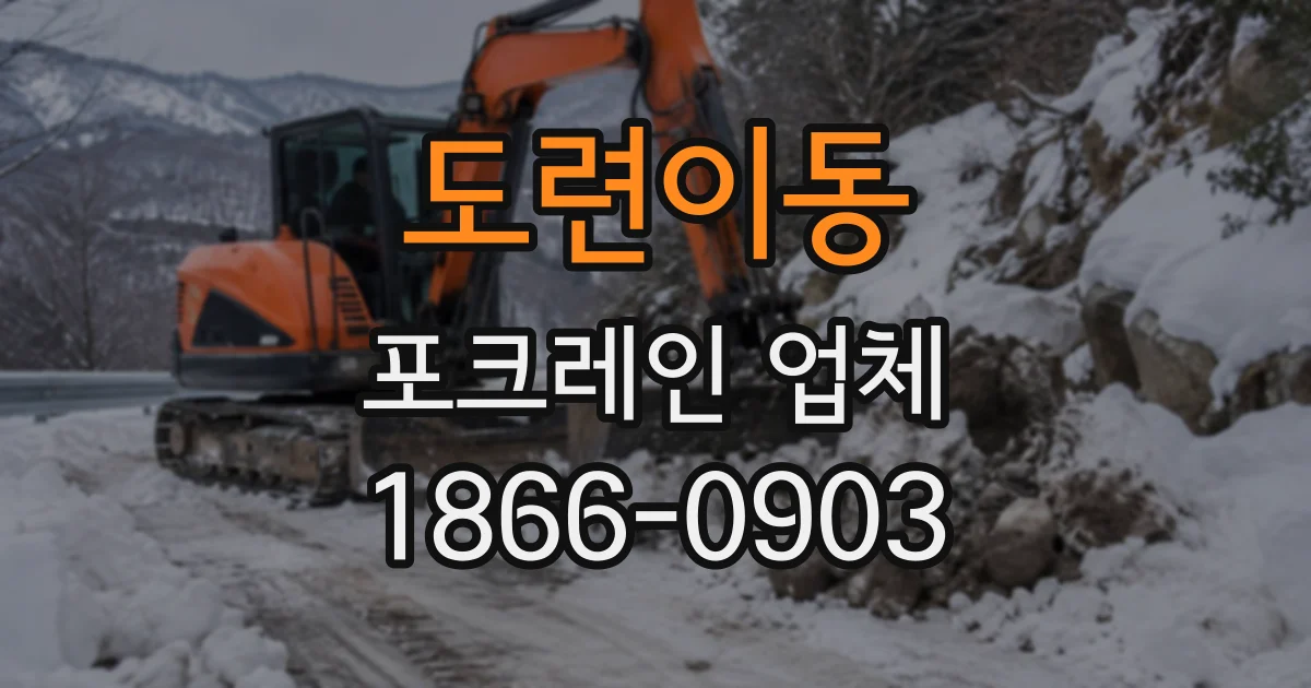 도련이동 포크레인업체